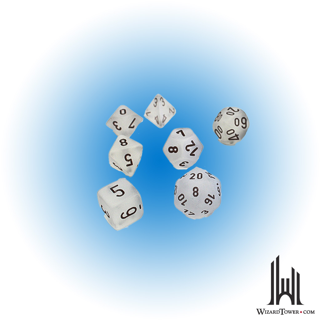 Frosted - Polyhedral 7-Die Set - Clear / Black
